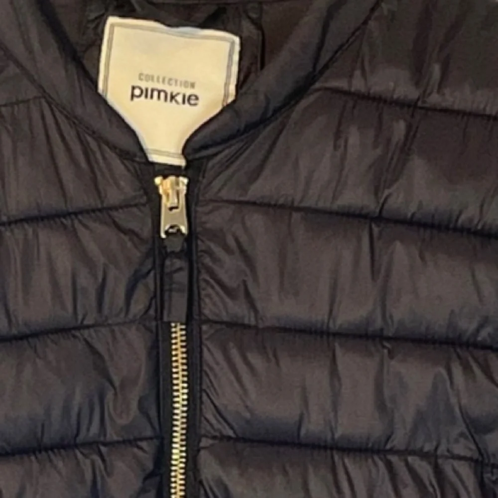 Collection Pimkie Black Nylon Puffer Jacket with Gold Zippers Size Large - Picture 8 of 11